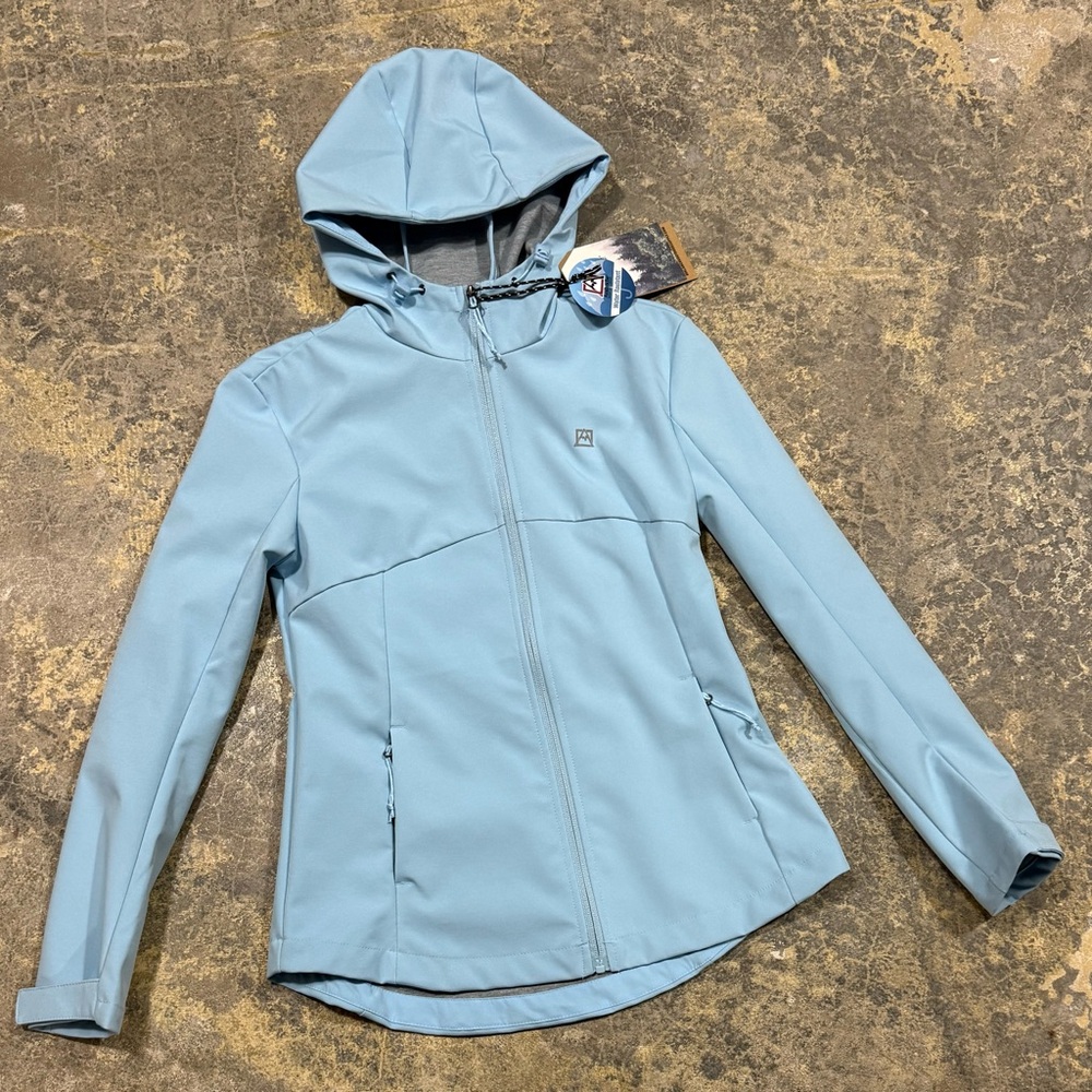 Avalanche Womens XS Light Blue Weather Shield Hood Fleece Lined Rain Jacket NWT